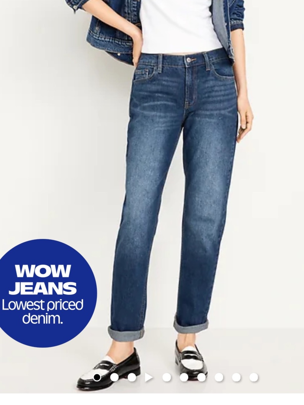 Old Navy Women's Dark Blue Boyfriend Jeans